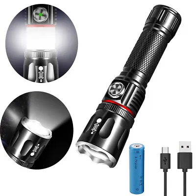Tactical LED Flashlight High Powered 4Mode Zoomable Zoom  Aluminum Super Bright • $19.99