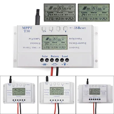 MPPT Solar Panel Regulator LCD 10A-80A 12V/24V Charge Controller 3 Timer C2 • $79.99