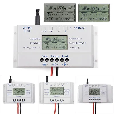MPPT Solar Panel Regulator LCD 10A-80A 12V/24V Charge Controller 3 Timer E7 • $59.95