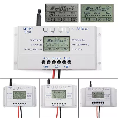 MPPT Solar Panel Regulator LCD 10A-80A 12V/24V Charge Controller 3 Timer F3 • $30.99