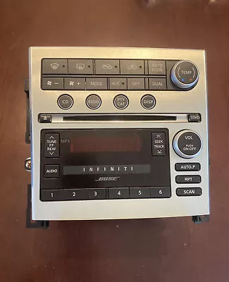 2005-2007 INFINITI G35 OEM Bose Radio  W/ HVAC Controller  28185 28041 AC706 • $149.50