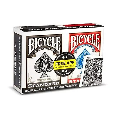 £10.99 • Buy Bicycle Special Value 4 Pack Cards (Black And Red)