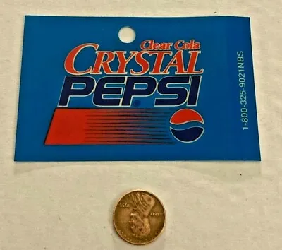 Vintage 2.5x3.5  Crystal Pepsi Vending Machine Tag Very Rare NOS • $6.74