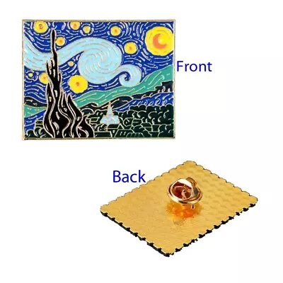 Van Gogh Starry Night Painting Enamel Pin • $7.99