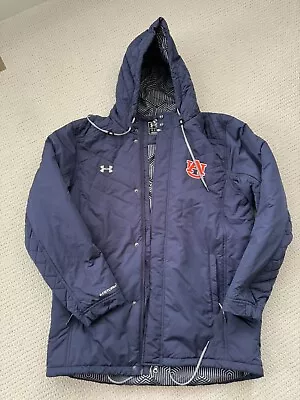 Men's Under Armour Navy Auburn Tigers Hooded Full-Zip Insulated Down Jacket • $110