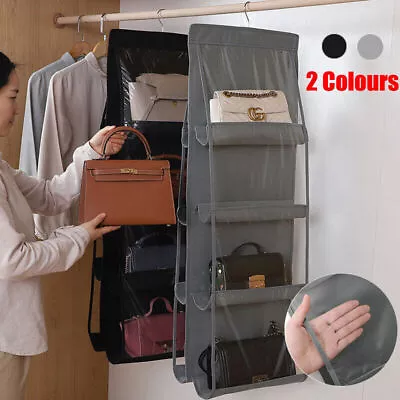 8 Pocket Double-sided Bag Handbag Storage Holder Hanging Organizer Shelf AU • $10.48