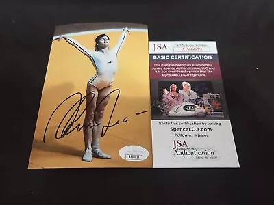 Nadia Comaneci Signed 4x6 Photo Olympic Gymnastics Legend Gold Medal JSA #10 • $29.99