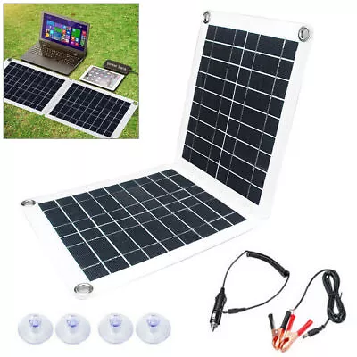 60W Foldable Solar Panel Module For 18V/12V RV/Car/Boat Battery Recharge • £33.24