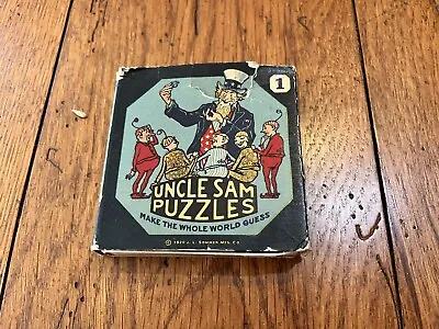 Vintage 1920 Uncle Sam Puzzle Box Set #1 Brownies Palmer Cox..dexterity..usa  • $40