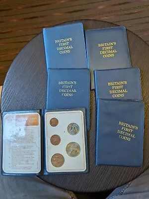 Six First UK Decimal Coin Sets From 1971 • £1