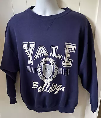 Vintage Made In USA Yale University Bulldogs Blue Crewneck Sweatshirt Sz XL • $29.99