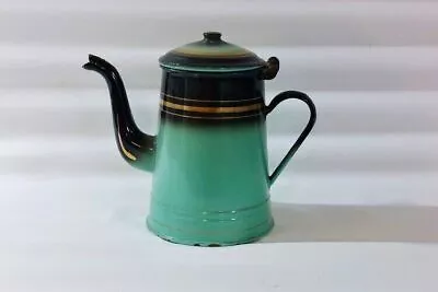 Collectibles Tea Pot Kettle Vintage Enamel European Teapot Huge Kitchen Jug Sign • $184.60