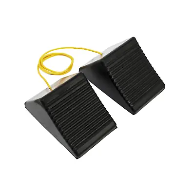$19.08 • Buy  MaxxHaul 50012 Rubber Wheel Chock With Rope-8  X 5  X 4 -2 Pack