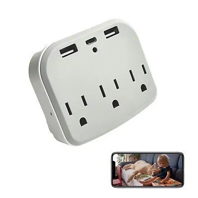 4K HD Hidden Camera Power Strip Outlet Wi-Fi Remote Access Wall Charger Spy Cam • $79