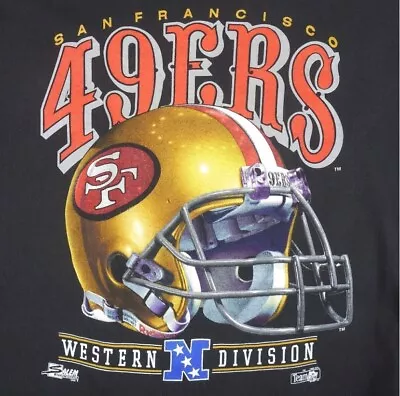 San Francisco-49ers T-Shirt NFL Football Team Vintage Gift Fan Black Cotton Tee • $15.99