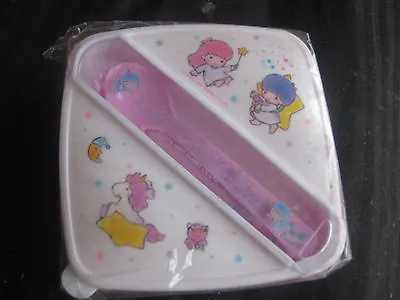  Sanrio Hello Kitty Vintage 1976 Little Twin Stars Plastic Lunch Container Set • $24