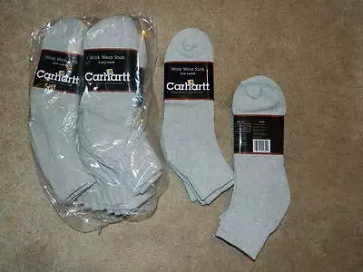 Work Wear By Carhartt  Socks Large 9-12  Solid Grey Ankle Crew 12 Pairs  • $23