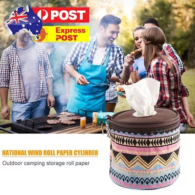 Outdoor Camping National Style Tissue Case Holder Toilet Paper Roll Storage Bag • $10.69