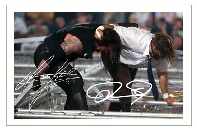 THE UNDERTAKER & MANKIND Signed Autograph 6x4 PHOTO Signature WWE WRESTLING  • £3.49