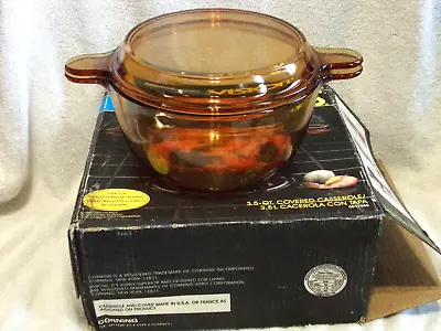 Corning Visions 3.5 Covered Casserole Stock Pot LeClair Style Lid New In Box • $82