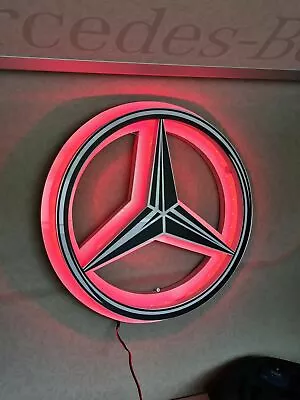 Mercedes 3D Multicolour Acrylic Remote Led Mirror Board 24v Next Day Dispatch • £109.99