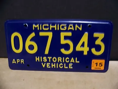 Michigan Historical Vehicle License Plate Antique Classic Car Original • $19.95