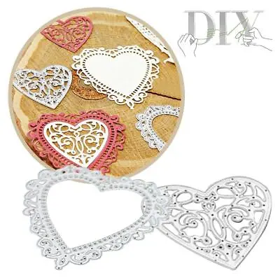 Lace Heart Metal Cutting Dies Mold Scrapbooking Embossing Craft Decor Gift 2024 • $1.41