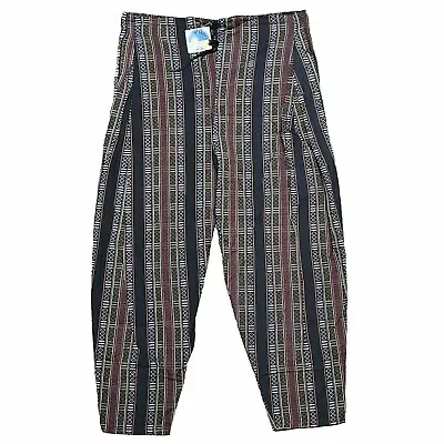 Vintage 80's Be Bop Baggy Drawstring Pants Adult One Size Plaid Skater Parachute • $37.49