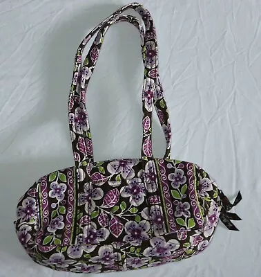 VERA BRADLEY Plum Petals Pattern Top Zip Shoulder Bag  EXC • $28.99