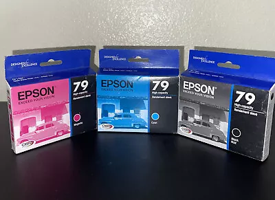 Epson 79 High Capacity Ink Cartridges Lot Of 3. Light Magenta Black & Cyan • $52