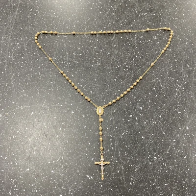 $899.99 • Buy 10kt Gold Rosary Bead Necklace 