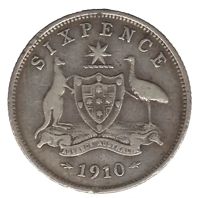 1910 Australia Silver Sixpence Coin Edward VII • £8.75