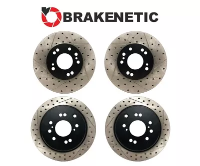 F&R BRAKENETIC Premium Drill Slot Brake Rotor 26mm Z32 300ZX Conversion 4/5LUG • $491.66