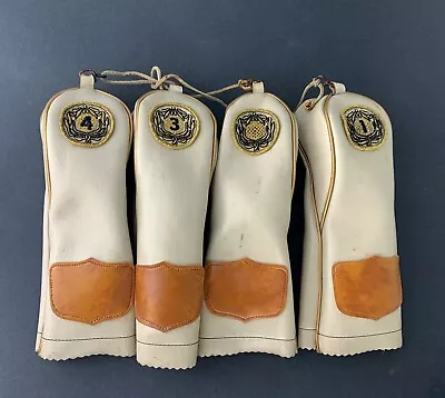 Vintage Leather Golf Club Head Covers  Set Of 4 • $29.97