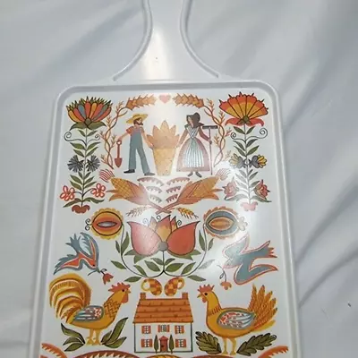 Vintage Country Cutting Board Melamine Hen Rooster Brookpark 15 X8.25  • $26.97