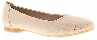 £36 • Buy Jana Womens Flat Shoes Ballerina Glitzy Jet Slip On Beige UK Size