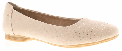 £36 • Buy Jana Womens Flat Shoes Ballerina Glitzy Jet Slip On Beige UK Size