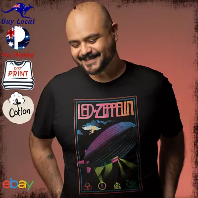 LED ZEPPELIN Poster T Shirt Classic And Oversized Fit XS - US 7XL Retro Rock Tee • $50.50