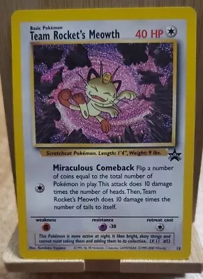 Team Rocket's Meowth 18 Black Star Promo WOTC Pokemon Card NM • $4.99