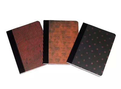 Set Of 3 Halloween Mini Composition Notebook 50 Pages Handmade Skull • $12