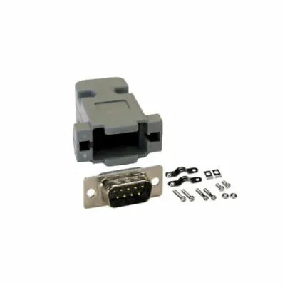 DB9 D-SUB 9-Pin Male Solder Cup Serial RS232 Connector + Plastic Hood Shell • $6.39