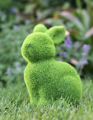 Garden Ornament Rabbit Bunny Animal Flocked Grass Effect Outdoor Sculpture  • £10.99