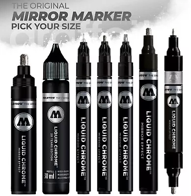 Molotow Liquid Chrome Pen Range - Metallic Silver Mirror Effect Pump Marker • $8.34