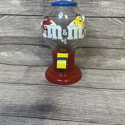 Vintage M&Ms Vending Candy Machine - Gumball Style - Red & Yellow - Works • $12