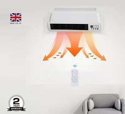 £42.99 • Buy Wall Fan Heater 7 DAY Timer PTC  Bathroom Workshop Electric Wall Mounted Remote 