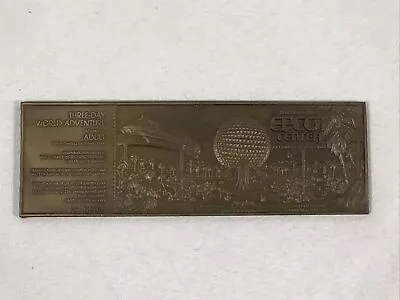 Vintage Walt Disney Productions Bronze Epcot Commemorative Ticket Paperweight 82 • $9.99