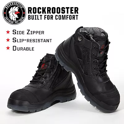 ROCKROOSTER Men's Work Boots Steel Toe 6 Inch Slip Resistant Safety Boots • $99.99