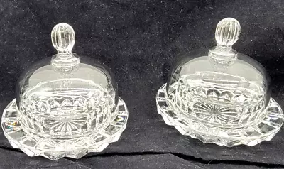 Mikasa Vintage Crystal Round Small Covered Butter Bell Dish Salinas Pattern (2) • $22.95