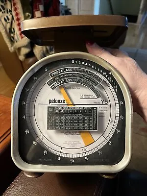 Vintage Pelouze Metal 5 Pound Postal Scale Model Y5 Made In USA 1991 Weighs Well • $5.95