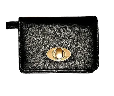 Ladies Itz Magic Studios Black Leather Floral-Lined Wallet Coin/ID/Card Holder • $20